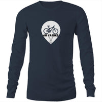 Thumbnail for On Ya Bike Long Sleeve T-Shirt in Navy