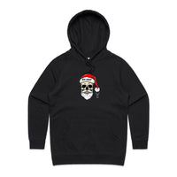 Thumbnail for CBF Skull Santa: Not Today Christmas Women's Pocket Hooded Sweatshirt black