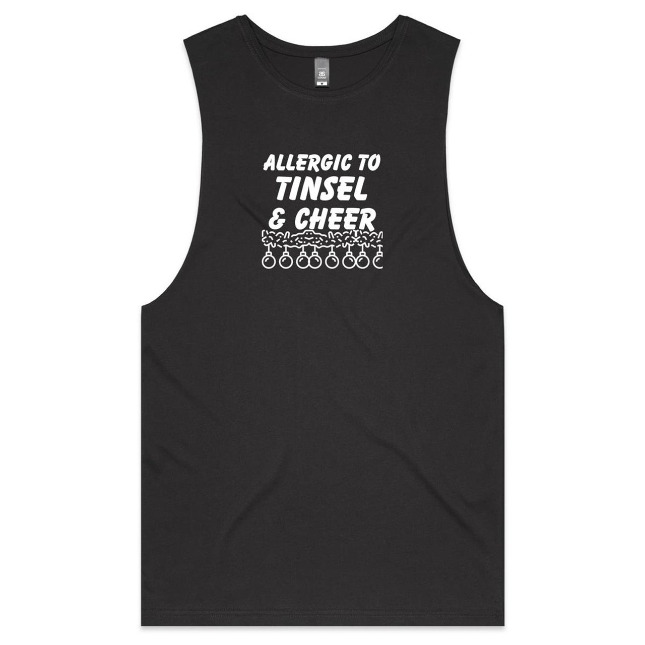 CBF Allergic to Tinsel and Cheer Christmas Tank Top Tee black