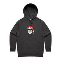 Thumbnail for CBF Skull Santa: Not Today Christmas Women's Pocket Hooded Sweatshirt charcoal