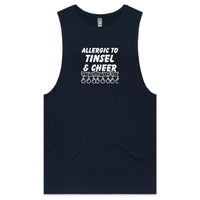 Thumbnail for CBF Allergic to Tinsel and Cheer Christmas Tank Top Tee Navy