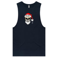 Thumbnail for CBF Skull Santa: Not Today Christmas Tank Top Tee navy