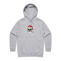 Thumbnail for CBF Skull Santa: Not Today Christmas Women's Pocket Hooded Sweatshirt grey marle