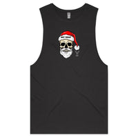 Thumbnail for CBF Skull Santa: Not Today Christmas Tank Top Tee charcoal
