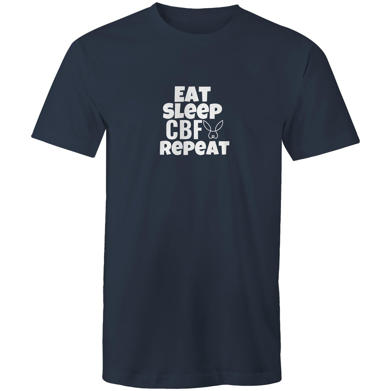 Eat Sleep CBF Repeat Crew Navy T-Shirt by CBF Clothing