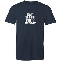 Thumbnail for Eat Sleep CBF Repeat Crew Navy T-Shirt by CBF Clothing