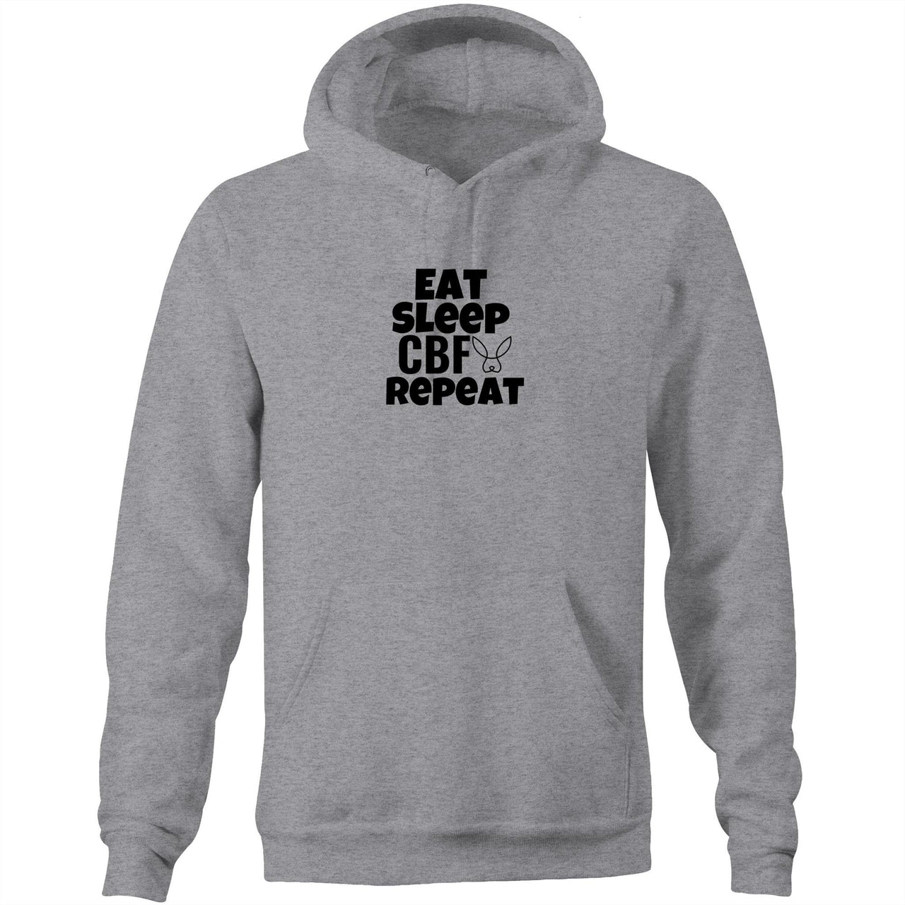 Eat Sleep CBF Repeat Pocket Hoodie Sweatshirt grey marle by CBF Clothing
