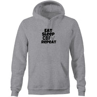Thumbnail for Eat Sleep CBF Repeat Pocket Hoodie Sweatshirt grey marle by CBF Clothing