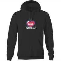 Thumbnail for Love Yourself Pocket Hoodie Sweatshirt. unisex mens womens black
