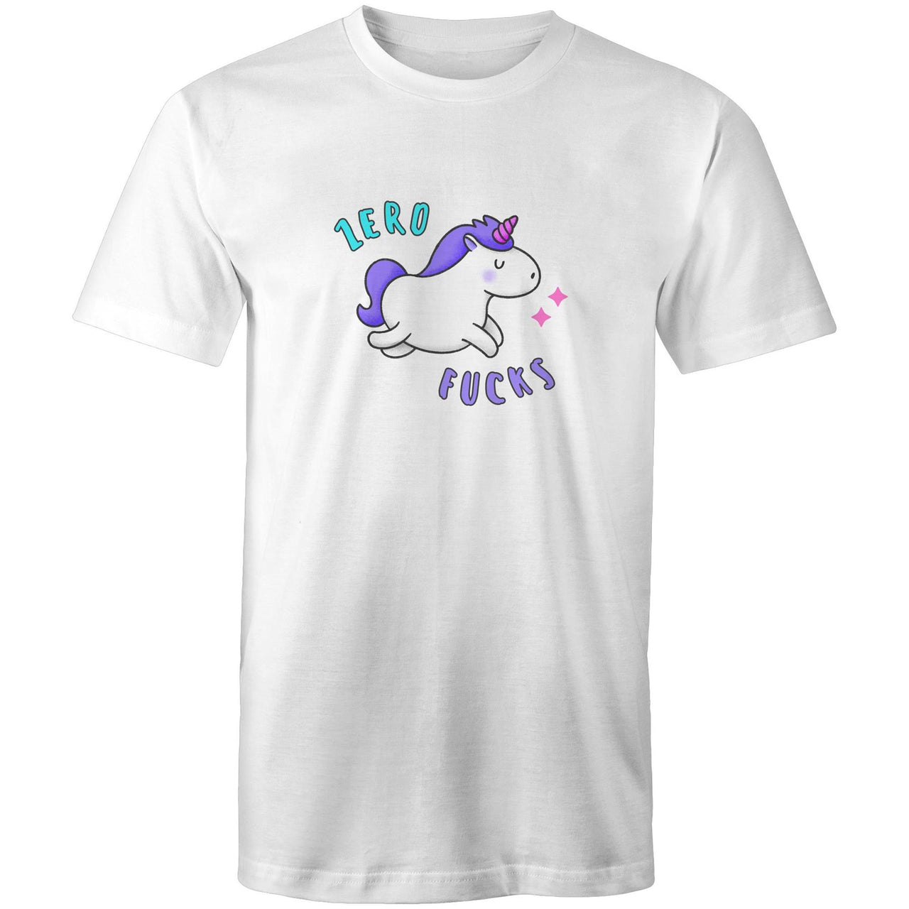 Zero F#cks Unicorn Crew T-Shirt | Misfit Hub White