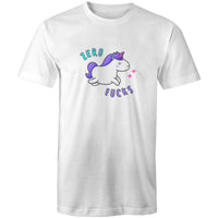 Thumbnail for Zero F#cks Unicorn Crew T-Shirt | Misfit Hub White