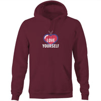 Thumbnail for Love Yourself Pocket Hoodie Sweatshirt. unisex mens womens berry
