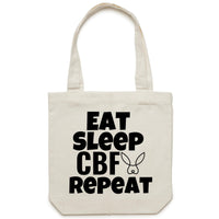 Thumbnail for Eat Sleep CBF Repeat Canvas Tote Bag Natural by CBF Clothing