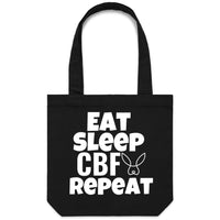 Thumbnail for Eat Sleep CBF Repeat Canvas Tote Bag by CBF Clothing
