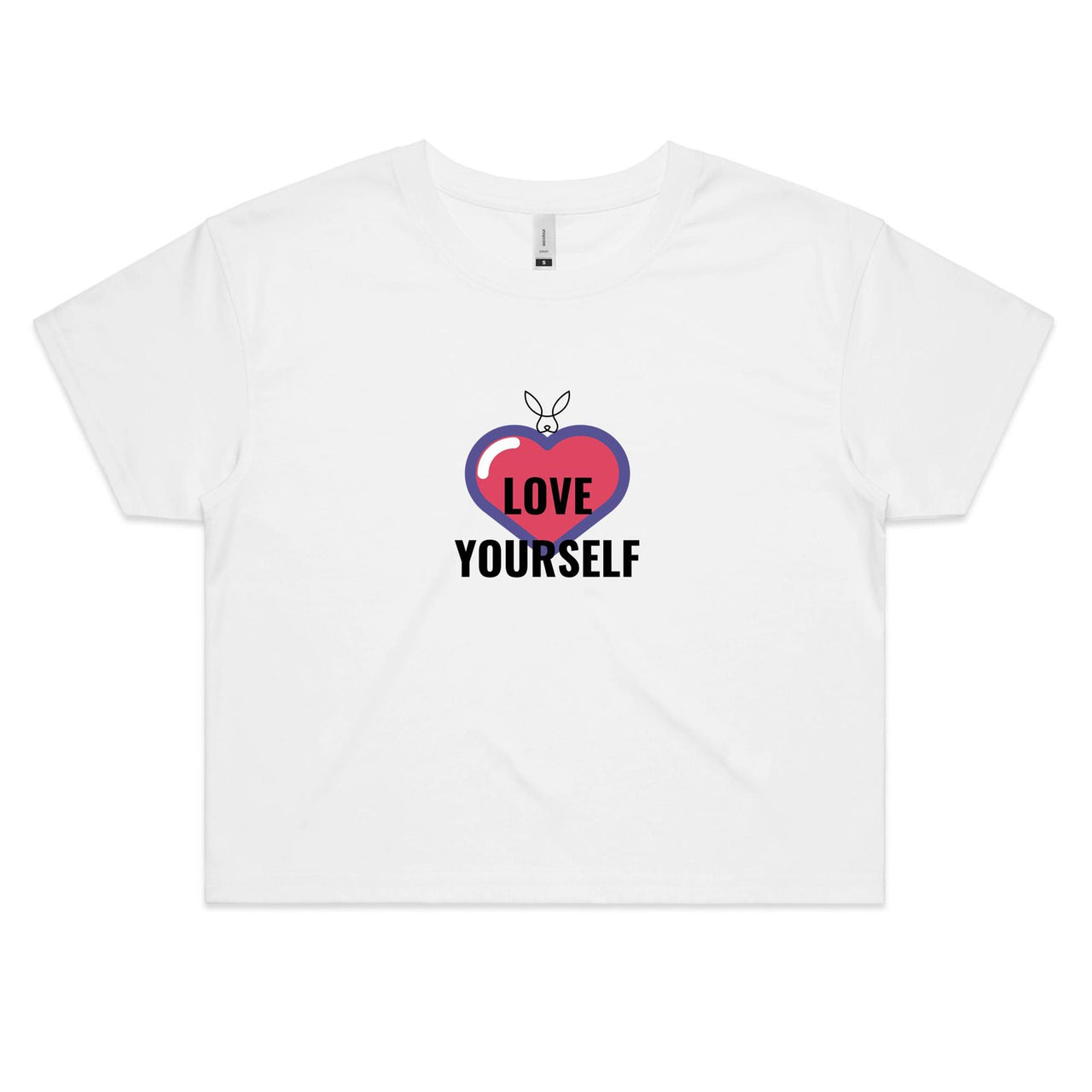 Love Yourself Crop Tee by CBF Clothing White 