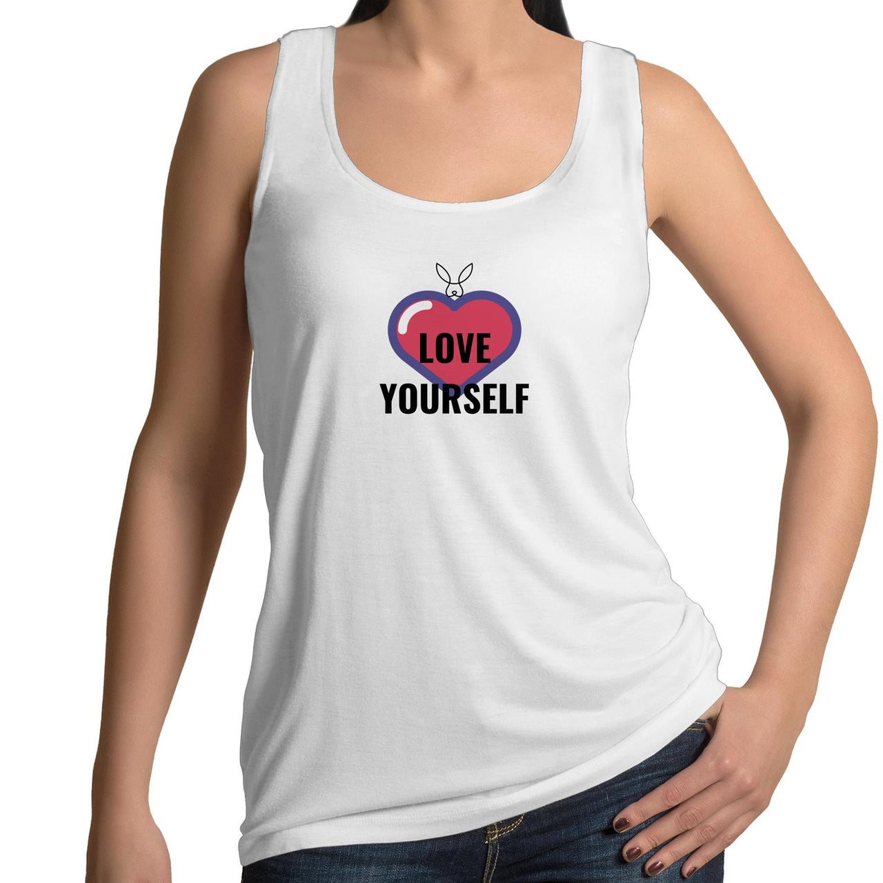 Love Yourself Singlet by CBF Clothing White 
