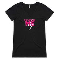 Thumbnail for CBF Power of Me Womens V-Neck T-Shirt black by CBF Clothing