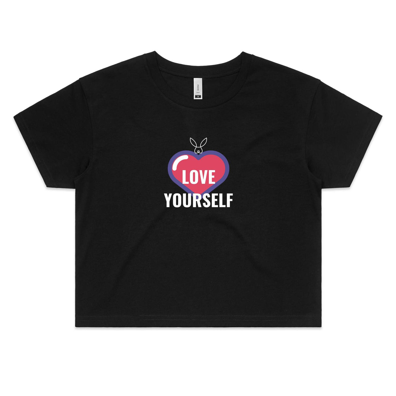 Love Yourself Crop Tee by CBF Clothing Black