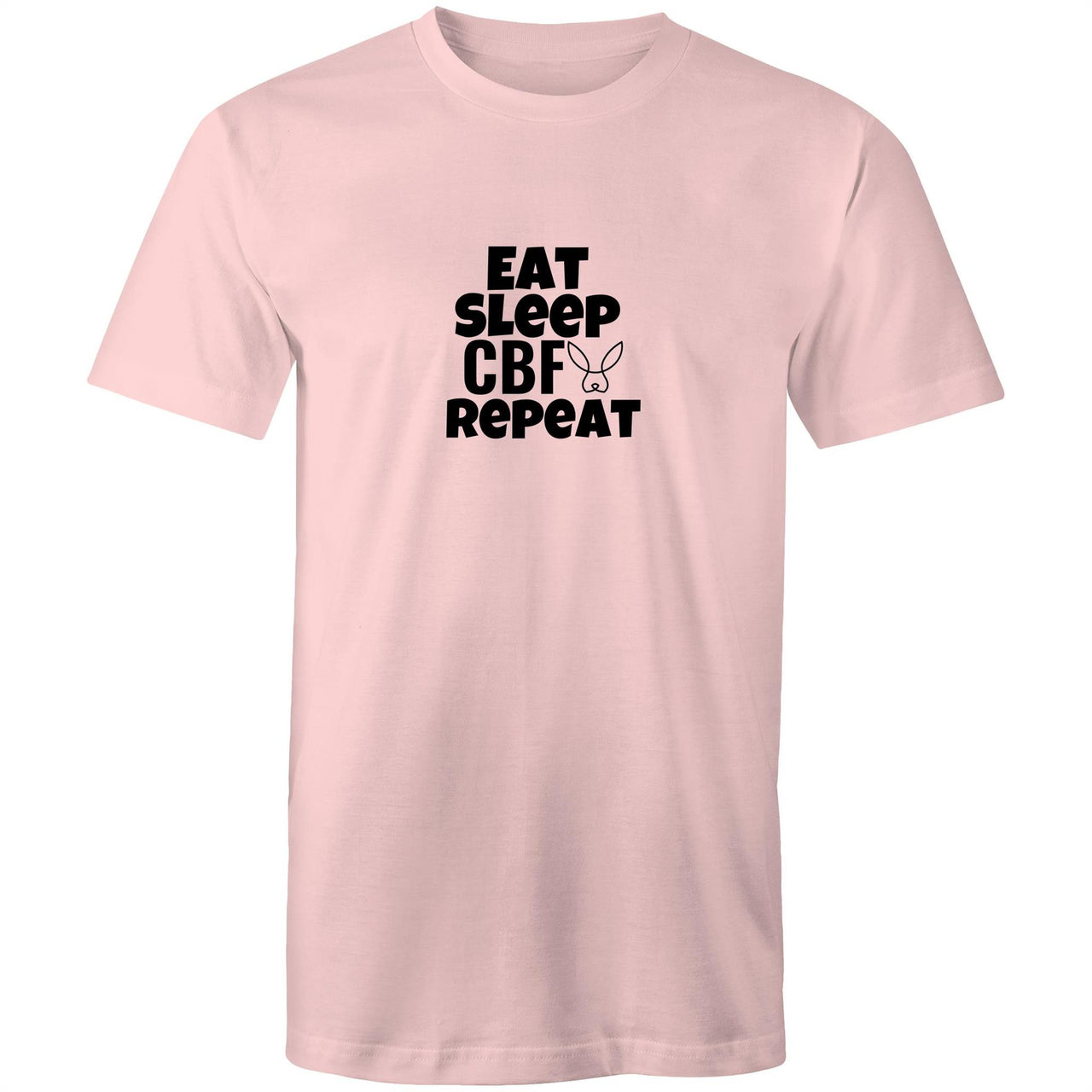 Eat Sleep CBF Repeat Crew Pink T-Shirt by CBF Clothing