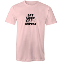Thumbnail for Eat Sleep CBF Repeat Crew Pink T-Shirt by CBF Clothing