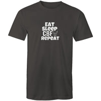Thumbnail for Eat Sleep CBF Repeat Crew Charcoal T-Shirt by CBF Clothing