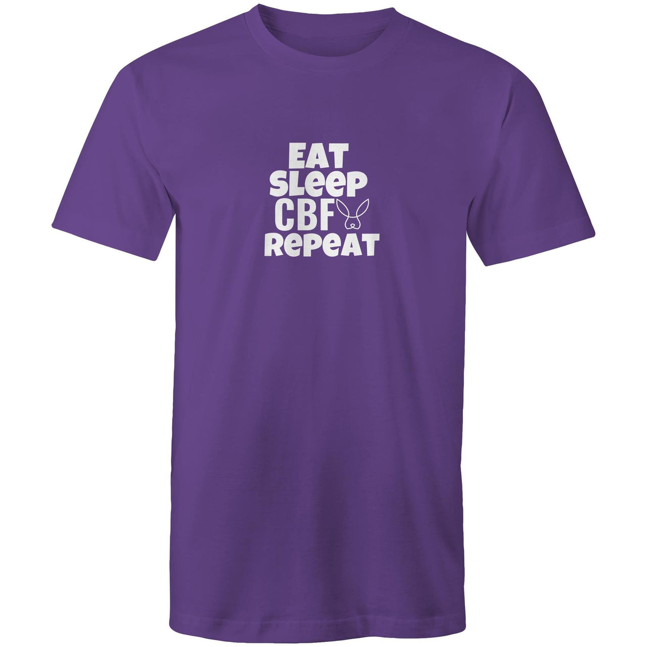 Eat Sleep CBF Repeat Crew Purple T-Shirt by CBF Clothing