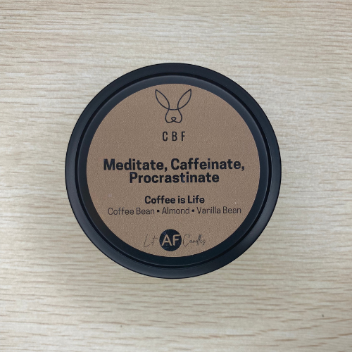 CBF Candles Meditate Caffeinate Procrastinate