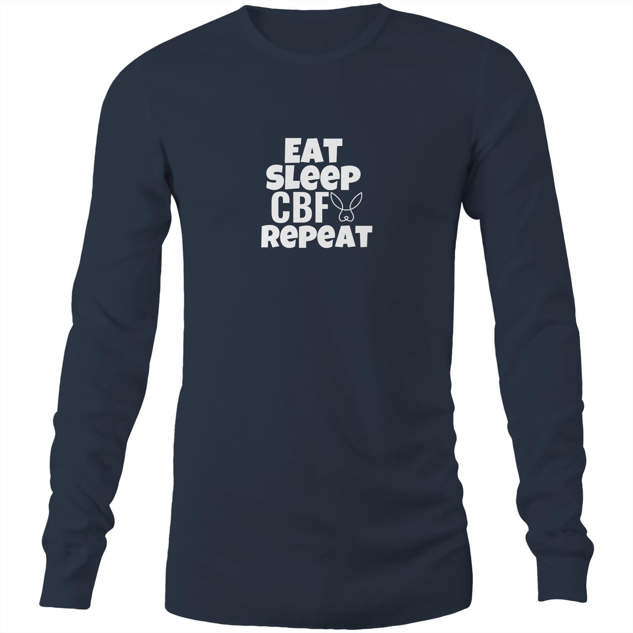 Eat Sleep CBF Repeat Long Sleeve T-Shirt Navy by CBF Clothing