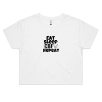 Thumbnail for Eat Sleep CBF Repeat Crop Tee White by CBF Clothing
