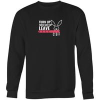 Thumbnail for Turn Up Crew Sweatshirt black by CBF Clothing