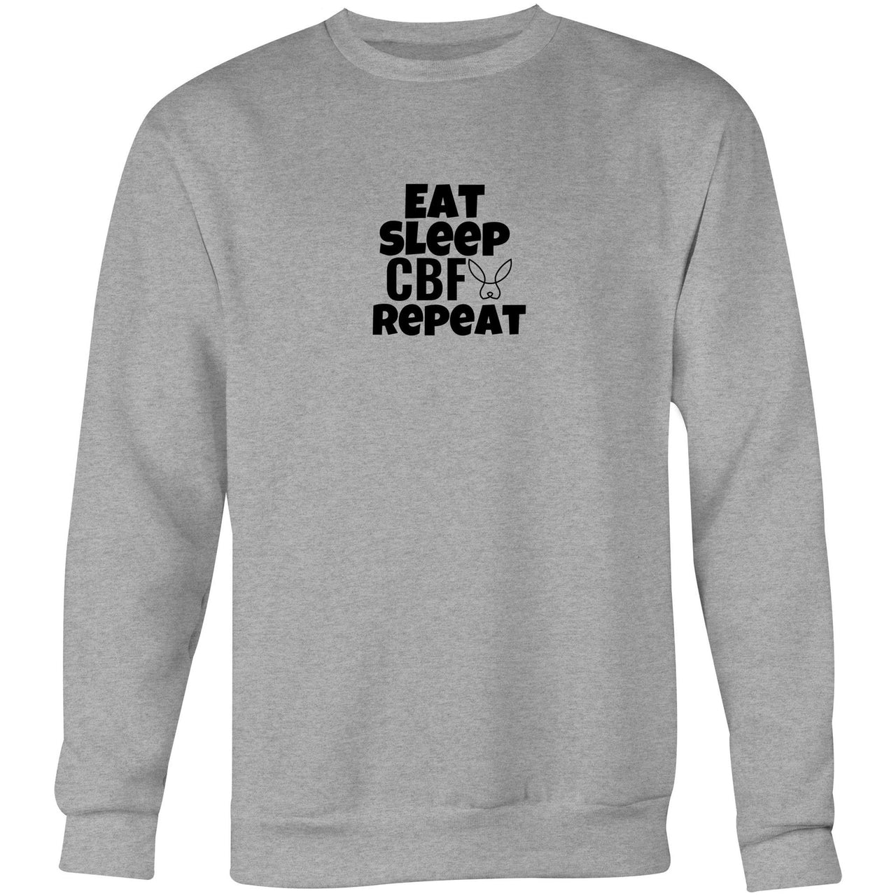 Eat Sleep CBF Repeat Crew Sweatshirt grey Marle by CBF Clothing