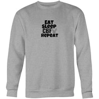 Thumbnail for Eat Sleep CBF Repeat Crew Sweatshirt grey Marle by CBF Clothing