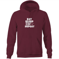 Thumbnail for Eat Sleep CBF Repeat Pocket Hoodie Sweatshirt Burgundy by CBF Clothing