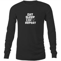 Thumbnail for Eat Sleep CBF Repeat Long Sleeve T-Shirt Black by CBF Clothing