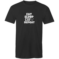 Thumbnail for Eat Sleep CBF Repeat Crew Black T-Shirt by CBF Clothing