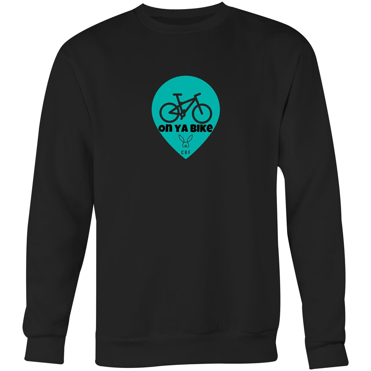 On Ya Bike Crew Sweatshirt Black by CBF Clothing