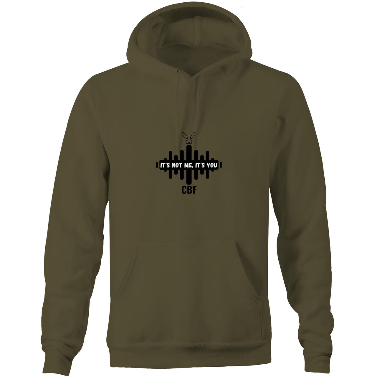 Not me It's You Pocket Hoodie Sweatshirt by CBF Clothing in Olive Green