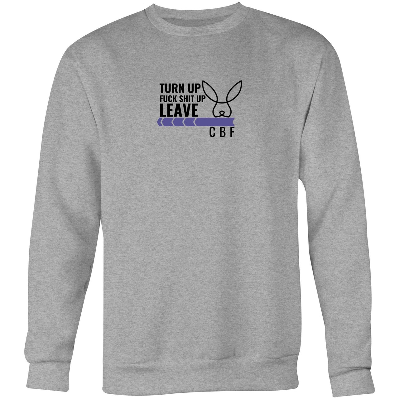 Turn Up Crew Sweatshirt grey marle by CBF Clothing