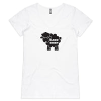 Thumbnail for CBF Black Sheep Womens Fitted V-Neck T-Shirt white by CBF Clothing