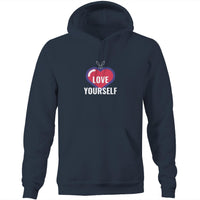 Thumbnail for Love Yourself Pocket Hoodie Sweatshirt. unisex mens womens navy