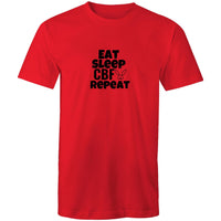 Thumbnail for Eat Sleep CBF Repeat Crew Red T-Shirt by CBF Clothing