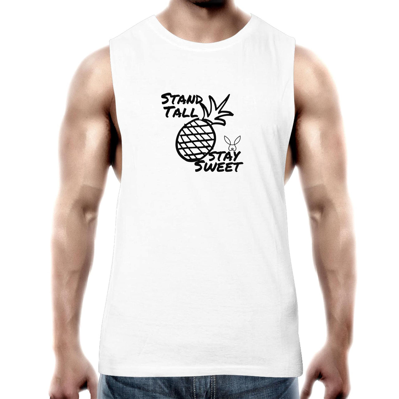 Stand Tall Tank Top Tee by CBF Clothing in White
