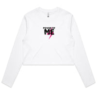 Thumbnail for CBF Power of Me Long Sleeve Crop Tee white by CBF Clothing